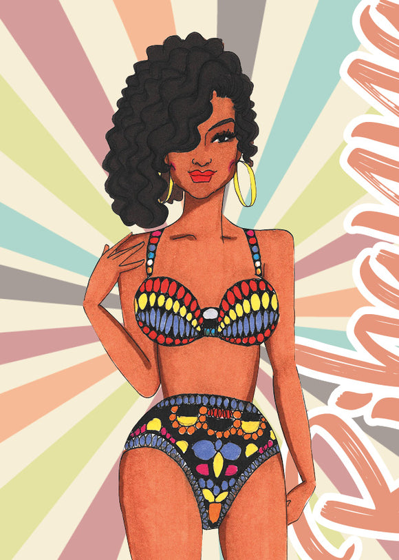 Postkarte Saranovela Rihanna