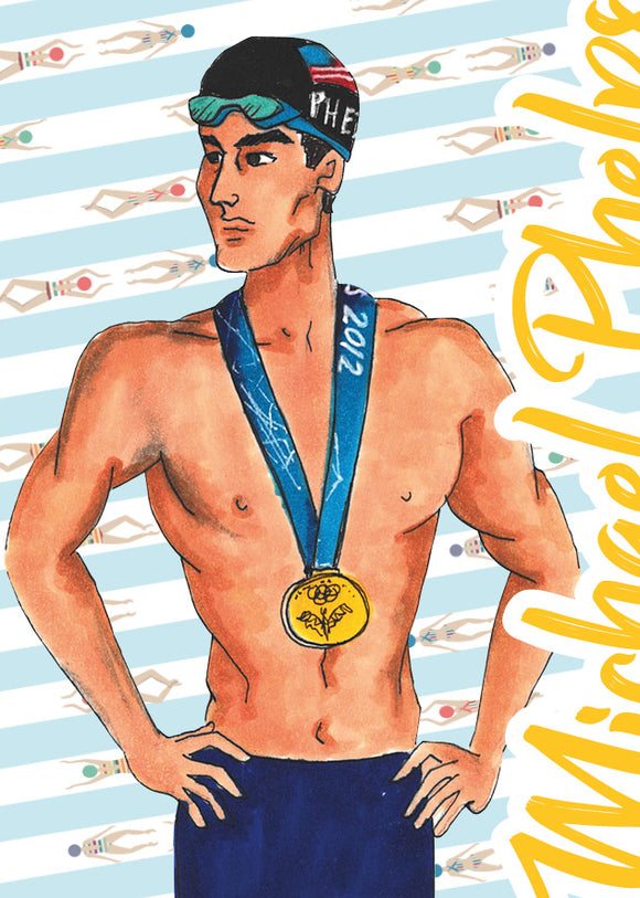 Postkarte Saranovela Michael Phelps